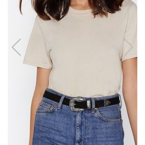 “I West My Case” NastyGal suede belt